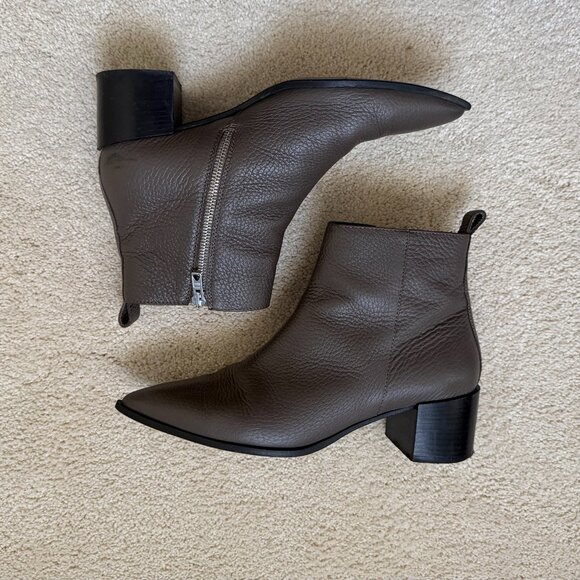 Everlane Boss Boot in Pebbled Leather Taupe Size 8.5 - Picture 3 of 6
